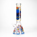 14" Mushroom Skull Design 7mm Thick Heavy Duty Glass Beaker Bong - Glow in the Dark Glass Bong 777 Smoke Design5