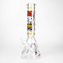 14" Wild Kitty Design 7mm Thick Heavy Duty Glass Beaker Bong - Glow in the Dark Glass Bong 777 Smoke Desgin1