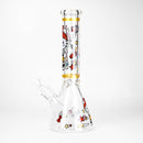 14" Wild Kitty Design 7mm Thick Heavy Duty Glass Beaker Bong - Glow in the Dark Glass Bong 777 Smoke