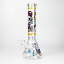 14" Wild Kitty Design 7mm Thick Heavy Duty Glass Beaker Bong - Glow in the Dark Glass Bong 777 Smoke Design2