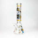 14" Wild Kitty Design 7mm Thick Heavy Duty Glass Beaker Bong - Glow in the Dark Glass Bong 777 Smoke Design4