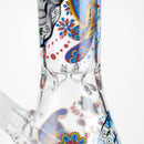 O 10" Sugar Skull New Design Glass Beaker Bong – Glow in the Dark