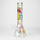 O 14" Carton Design 7mm Thick Heavy Duty Glass Beaker Bong – Glow in the Dark