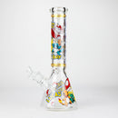 O 14" Carton Design 7mm Thick Heavy Duty Glass Beaker Bong – Glow in the Dark