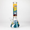 O 14" Carton Design 7mm Thick Heavy Duty Glass Beaker Bong – Glow in the Dark