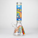 O 14" Carton Design 7mm Thick Heavy Duty Glass Beaker Bong – Glow in the Dark