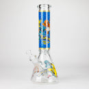 O 14" Carton Design 7mm Thick Heavy Duty Glass Beaker Bong – Glow in the Dark