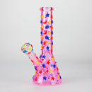 O 10" 3D Moon Star Design Glass Beaker Bong – Glow in the Dark