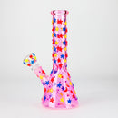 O 10" 3D Moon Star Design Glass Beaker Bong – Glow in the Dark