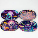 O Premium Pocket Oval Metal Tray Bag of 12 -  4 Mushroom Designs Mix