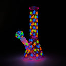 O 10" 3D Moon Star Design Glass Beaker Bong – Glow in the Dark