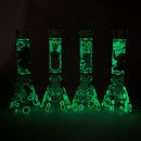 O 10" Turtle Design Glass Beaker Bong – Glow in the Dark