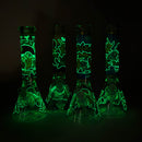 O 14" Carton Design 7mm Thick Heavy Duty Glass Beaker Bong – Glow in the Dark