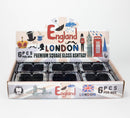 Premium Glass London Design Square Ashtray – Box of 6