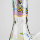 10" Unicorn Design Glass Beaker Bong