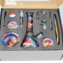 10-in-1 Mushroom Design Smoke Set Complete Smoking Kit with 8" Glass Bong Bundle 777 Smoke