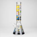 14" Cartoon S Design 7mm Thick Heavy Duty Glass Beaker Bong Glass Bong 777 Smoke Design3