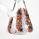 10" Furious Skull Design Glass Beaker Bong-Glow in the dark Glass Bong 777 Smoke
