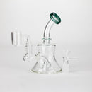 6" 2-in-1 Color Accented Mini Rig with Perc, Banger & Bowl Included Glass Rig 777 Smoke Green