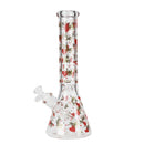 O 14" 7mm Thick Heavy Love Glass Beaker Bong Assorted Designs