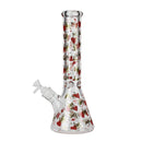 O 14" 7mm Thick Heavy Love Glass Beaker Bong Assorted Designs