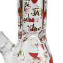 O 14" 7mm Thick Heavy Love Glass Beaker Bong Assorted Designs