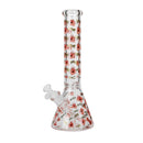 O 14" 7mm Thick Heavy Love Glass Beaker Bong Assorted Designs