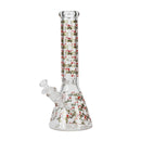 O 14" 7mm Thick Heavy Love Glass Beaker Bong Assorted Designs