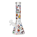 O 10" Trippy Mushroom Glass Beaker Bong Assorted Designs