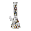 O 10" Trippy Mushroom Glass Beaker Bong Assorted Designs
