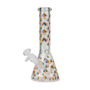 O 10" Trippy Mushroom Glass Beaker Bong Assorted Designs