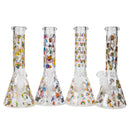 O 10" Trippy Mushroom Glass Beaker Bong Assorted Designs
