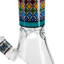 O 10" Prism Mosaic Design Glass Beaker Bong