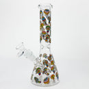 O 10" Cartoon Mushroom Design Glass Beaker Bong – Glow in the Dark