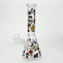 O 10" Cartoon Mushroom Design Glass Beaker Bong – Glow in the Dark