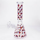 O 10" Cartoon Mushroom Design Glass Beaker Bong – Glow in the Dark