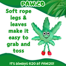 MJ the Marijuana Leaf - Squeaky Dog Toy - Shelf-Sitter Plushie - 13" For Pet PAW:20
