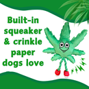 MJ the Marijuana Leaf - Squeaky Dog Toy - Shelf-Sitter Plushie - 13" For Pet PAW:20