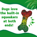 Stoned to da Bone, Rasta Marijuana Leaf Patten - Squeaky Bone Dog Toy - 8" For Pet PAW:20