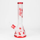 FOGGX | 14" Sandblasted Frosted Small Skull Beaker Glass Water Pipe – 7mm Thick [FT1649ATS] Glass Bong LEHIGH WHOLESALE