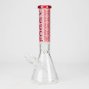 FOGGX | 14" Sandblasted Beaker Glass Water Pipe – 7mm Thick [FT292] Glass Bong LEHIGH WHOLESALE Red