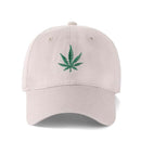 Low-Crown 6-Panel Embroidered Leaf Cap - Beige Hat & Toque Super Supplys Inc