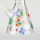 10" Glass Beaker Bong – Lollipops Design (Glow in the Dark) Glass Bong 777 Smoke