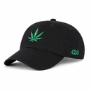 Mid Crown Embroidered 420 Leaf Cap – Classic Street Fit Hat & Toque Super Supplys Inc