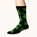Leaf Print Crew Socks – 12 Pair Pack (6 Assorted Colors) Unisex Long Socks Footwear Super Supplys Inc