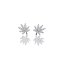 SILVER CANNABIS LEAF EARRING Jewelry The Kush Girls