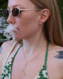 18K GOLD CANNABIS LEAF EARRING Jewelry The Kush Girls