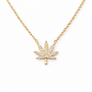 18K GOLD CANNABIS LEAF NECKLACE Jewelry The Kush Girls