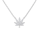 SILVER CANNABIS LEAF NECKLACE Jewelry The Kush Girls