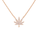 ROSE GOLD CANNABIS LEAF NECKLACE Jewelry The Kush Girls